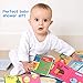 XREXS Nontoxic Fabric Baby Soft Books,Colorful Activity Crinkle Baby Cloth Book,Friction with a rustling Sound,First Books for Infants Boys and Girls,Early Education Toys Including 6 Books & 1 Washing