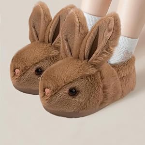 Toddler Bunny House Shoes for Kids Boys Girls Cute Animal Fluffy Soft Plush Home House Slippers Indoor Winter Bedroom Non Sli