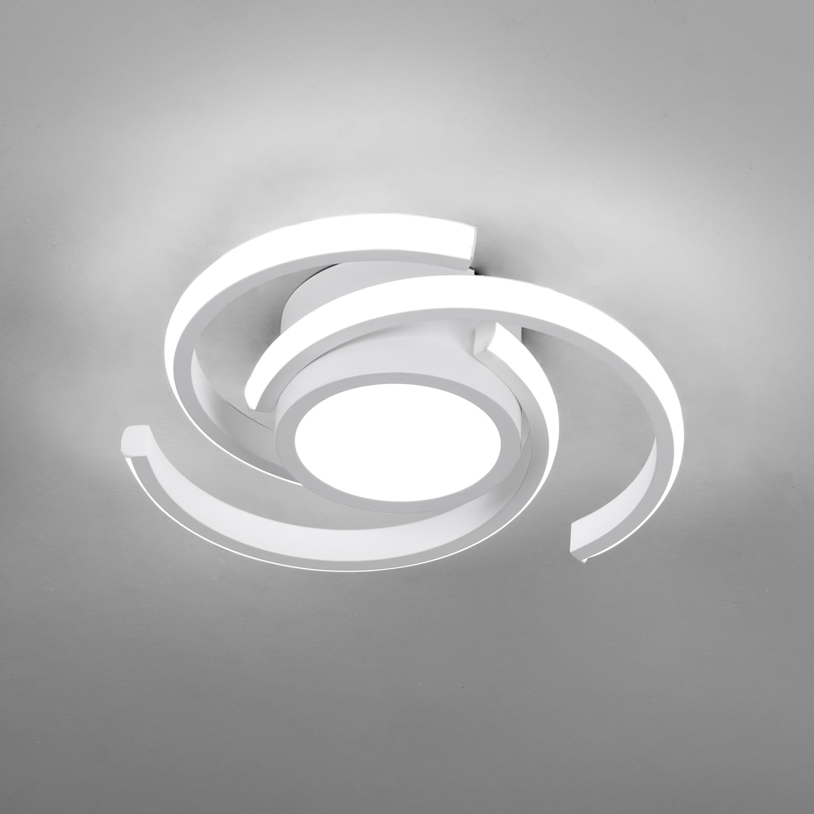 Photo 1 of ADISUN LED Modern Ceiling Light,6000K Semi Flush Mount Ceiling Light Fixture,Unique White Ceiling Lights Fixtures for Living Room Bedroom Corridor Aisle Hallway Indoor Ceiling Lamp (D11 in*H3.9 in)