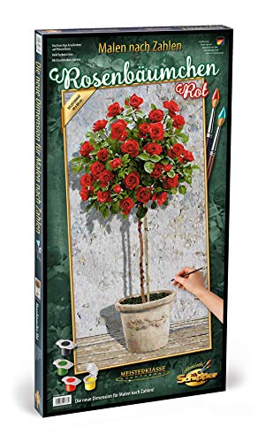 Schipper 609220776 Malen nach Zahlen - Rosenbäumchen Rot, 40 x 80 cm
