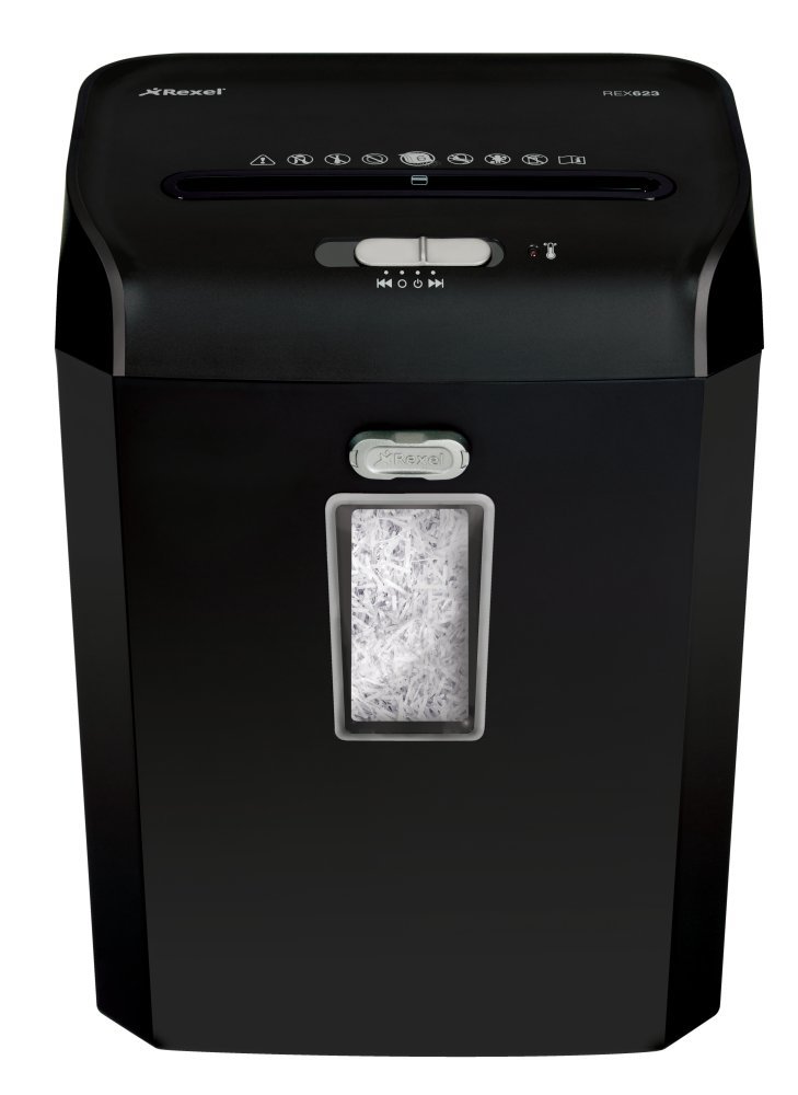 Rexel Promax Manual Cross Cut Shredder, For Personal or Executive Use (Up To 2 Users), 6 Sheet Capacity, 23L Bin, Black, Extended Run Time, Promax REX623, 2101339A