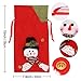 OurWarm Christmas Gift Bags Bulk, 3 Pcs Drawstring Gift Bags Large with 3D Santa Claus Snowman Reindeer, Reusable Christmas Treat Bags Goody Bags Burlap Sack for Xmas Party Supplies(15 X 8 Inches)