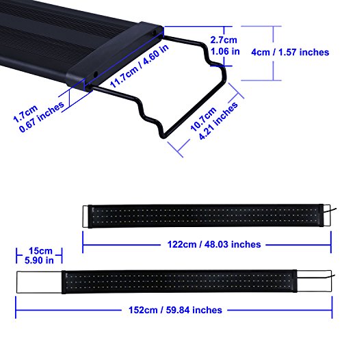 Zeiger Eco 48" Full Spectrum Multi-Color 153 LED Aquarium Light for for 48-60 inches 120cm-150cm Freshwater Saltwater Fish Tank Lamp for Plant Reptile - Thumbnail 2