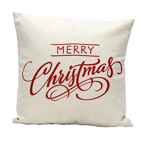 image for Linen Pillow Cover, Kimloog Vintage Merry Christmas Sofa Bed Home Deco