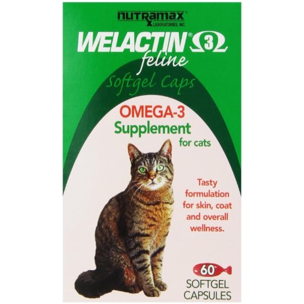 Welactin Feline Soft Gel Caps 60 Count Pet Fish Oil Nutritional