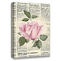Canvas Wall Art Flower On The Newspaper Canvas Prints Home Artwork Decoration for Living Room,Bedroom - 12x18 inches