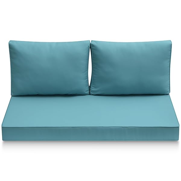 AMTARP OUTDOOR LOVESEAT CUSHIONS, 48 X 24 X...