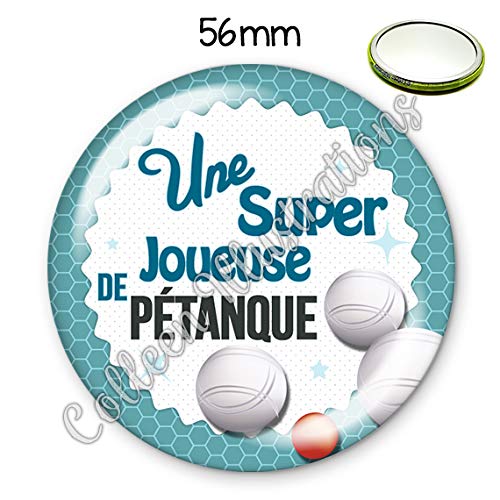 Miroir De Poche 56mm Super Joueuse De Petanque Idee Cadeau Anniversaire Noel Fete Divers Themes Famille Ami Collegue Profession Amazon Fr Handmade