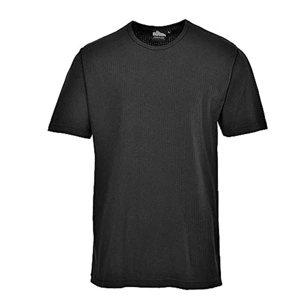 Portwest Thermal T-Shirt Short Sleeve, Size: XXXL, Colour: Black, B120BKRXXXL