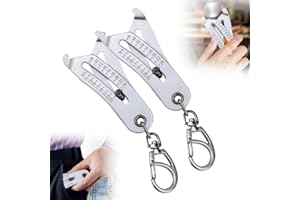 PETUPS 2024 Upgrade Portable Precise Thread Size Checker Keychain, Bolt Size Finder Keychain, Nut and Bolt Thread Gauge Identifier Verification Tool for Fast and Hand Measurement (2PCS)
