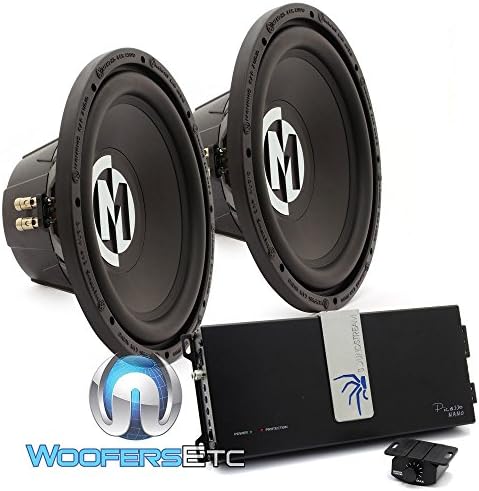 pkg Pair of Memphis 15-SRX12D4 12" 250W RMS DUal 4-Ohm Street Reference Subwoofers + Soundstream PN1.1000D Monoblock 1000W RMS Class D Power Amplifier