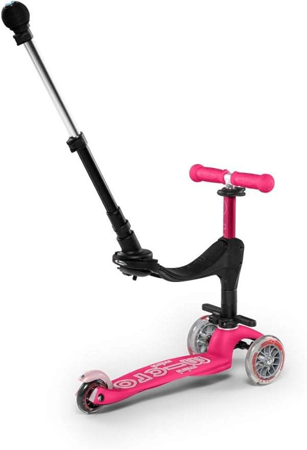 Micro® Mini 3en1 Deluxe Plus. El Original. Patinete evolutivo 3 Ruedas, 1 - 5 años, Manillar Regulable 48-68cm, Asiento + Reposapiés + Bastón de Empuje (Rosa): Amazon.es: Deportes y aire libre