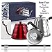 Pour Over Coffee Kettle with Thermometer-Flow Gooseneck Tea Kettles-Brew Barista-Standard Hand Drip Coffee Suitable all Stovetops and Induction, BPA Free,Father's Day Gift (Silver 40oz)