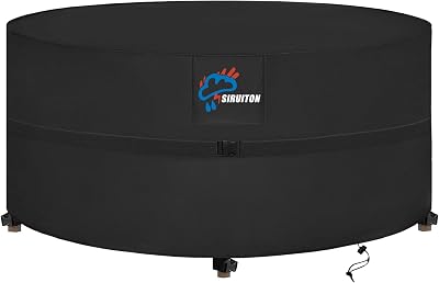 SIRUITON Outdoor Garden Round Furniture Cover 190x80cm 420D Oxford