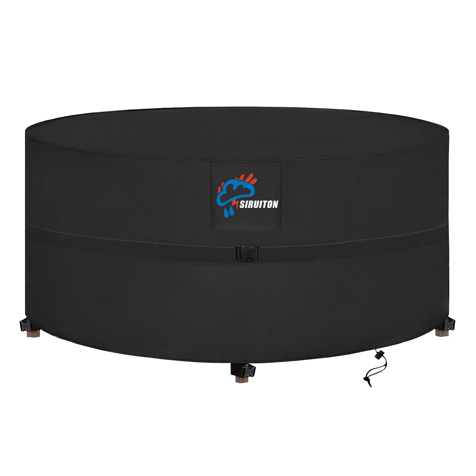 SIRUITON Outdoor Garden Round Furniture Cover 190x80CM Patio Circular Table Set Cover 420D Heavy Duty Oxford Polyester