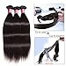 Nadula Hair 12A Brazilian Straight Hair 3 Bundles with Free Part Lace Closure, 100% Unprocessed 10A Virgin Remy Human Hair Wefts Extensions Natural Color (20 22 24+14Closure)