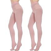 Citystl Opaque Black Tights for Women, 80D Tummy Compression Plus Size Tights, Control Top Microfiber Pantyhose for women