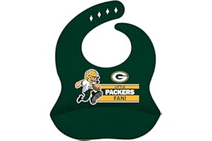 Baby Fanatic Unisex Baby Sports Fan Bib - Green Bay Packers Silicone, Machine Washable