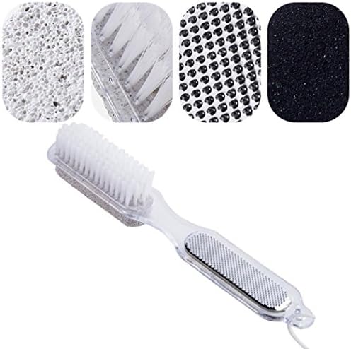 Sansee 4 in 1 Foot Pumice Stone Dead Skin Remover Brush Pedicure Grinding Fad - Foot File & Scrubber - Treat Hard Skin & Cracked Heels - For Feet,Hands and Body