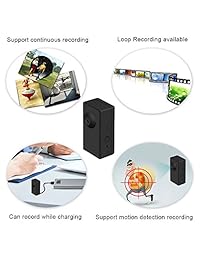 Mini grabadora de cámara espía, cámara oculta portátil Fuvision con detección de movimiento, 90 minutos de duración de la batería, grabación en bucle, cubierta de seguridad DVR, perfecto para el hogar y la oficina