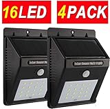 4pcs-Pack ,16LED Super Bright Upgraded Sogrand Solar Motion Sensor Light Solar Sensor Light Solar Lights Outdoor Metal Detector