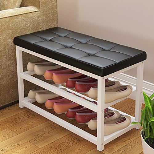LWJJXJ Shoe Rack Zapatero Arte de hierro Multicapa Hogar Simple Almacenamiento de calzado a prueba de polvo Tipo económico Moderno Banco de zapatos de montaje (Color : A)