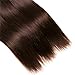 Dark Brown Bundles Human Hair BrazilianStraight Hair Extensions Sew In 9A Grade Virgin 100% Unprocessed Remy Human Hair Weave Extensions (Straight 2#, 18 20 22inch)