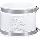 Fernco 1056-44W 4-inch Flexible Pipe Coupling Plumbing Plastic PVC ABS, Cast Iron, Lead in White