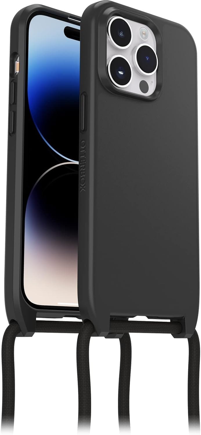 OtterBox React Necklace Case with MagSafe for iPhone 14 Pro, Ultra-Slim, Protective Case with Adjustable and Detachable Necklace Strap, Tested to Military Standard, Black