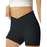 Girls Athletic Shorts Slim Tummy Control V Cross Waist Short Leggings Bike Dance Gymnastics Shorts