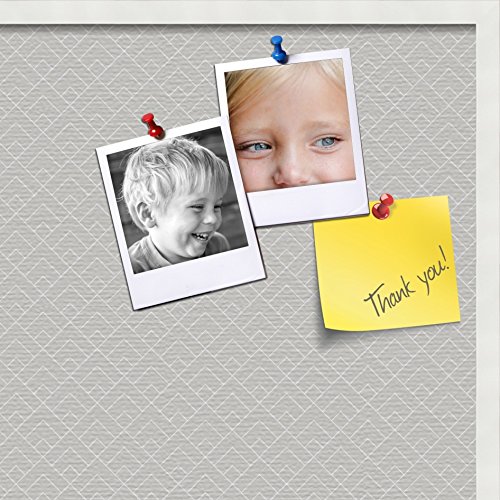 PinPix custom printed pin cork bulletin board made from canvas, Peaks Modern Pattern Grey 36x24 Inches 2 x 3 ft and framed in Satin White Frame (PinPix-Group-86)