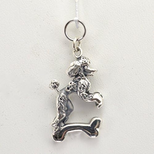 Sterling Silver Poodle Charm by Donna Pizarro from her Animal Whimsey Collection of Fine Poodle Jewelry