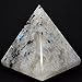 Rainbow Moonstone Pyramid with Black Tourmaline | High Quality Natural | Energy Generator | Reiki healing Stone | Approx. 1.5