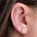 Tiny 3mm Round Sterling Silver Dot Disc Earrings - One Pair