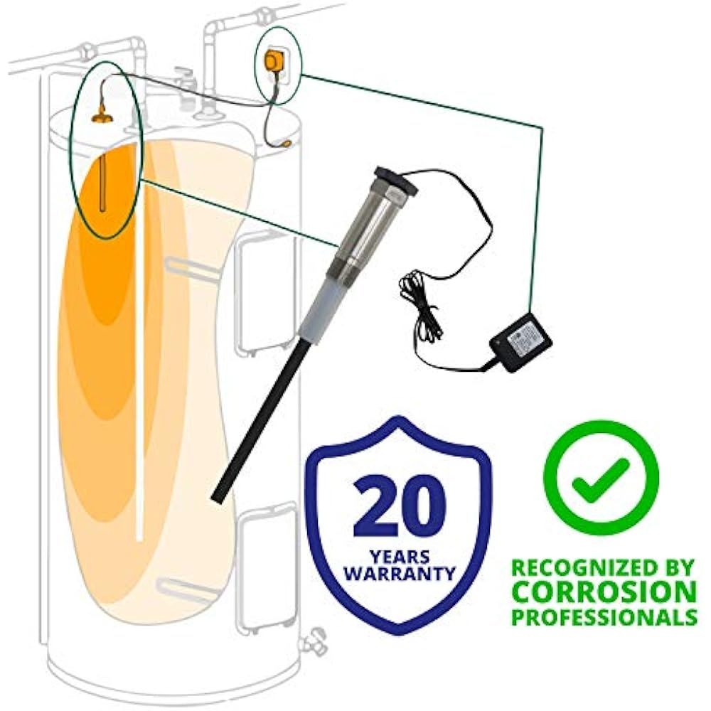 CorroProtec CPR Water Heater Powered Titanium Anode Rod (4080 Gallon