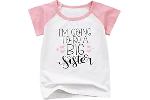 37℃ Big Sister T Shirts Tops Toddler Baby Girl Promoted to Big Sister Announcement Tees Clothes Novelty Gift Summer Outfit