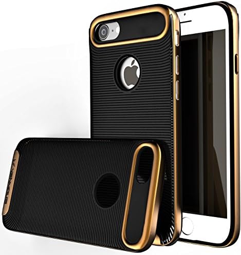 iPhone 7 Case, Venmous [Vector Series] Ultra-Thin Slim Modern Luxurious Design Hard PC + Flexible TPU Dual Layer Shockproof Protection Textured Non-slip Grip Premium Defense for Apple iPhone 7 (Gold)