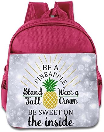 OurLove Be A Pineapple Boy Bookbag Backpack School Size Size Key Pink