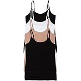 Felina Women's 4 Pack Cotton Stretch Camisole with Adjustable Straps