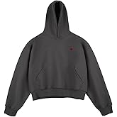 Aelfric Eden Solid Boxy Cropped Pullover Hoodies For Women Men Unisex Y2k Oversized Hoodie Pocket Casual Short Sweatshirt