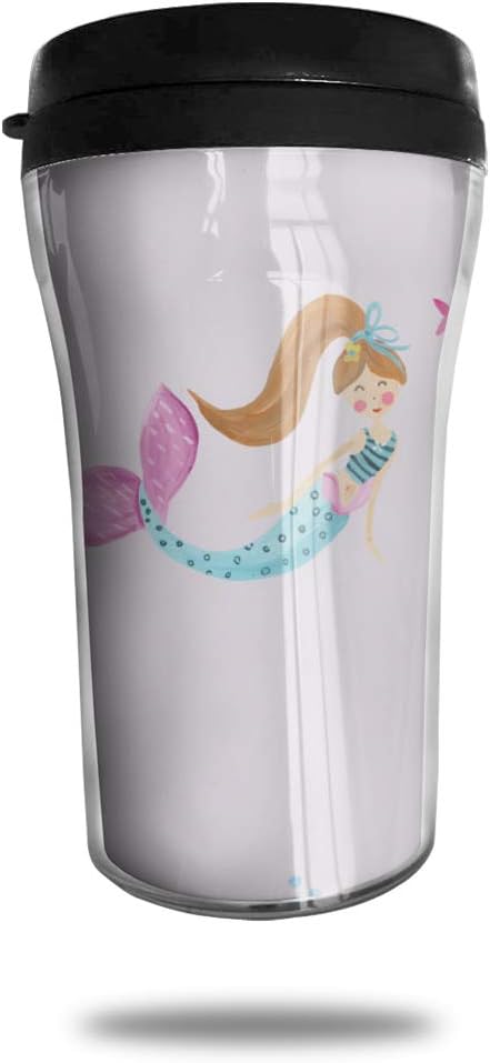 Amazon Co Jp Hjgkfl 人魚 抽象的な髪の毛 花 葉 波 魚 アイス コーヒー 小さなコーヒーカップ 持ち運び ハンドカップ 再利用可能 プラスチック カーブ トラベルカップ コーヒーカップ 非対称 男性 子供 ティーン 大人 ホーム キッチン