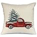 AENEY Farmhouse Christmas Pillow Cover 18x18 inch for Christmas Decor Christmas Tree Truck Throw Pillow Christmas Decorations Throw Pillow Cover