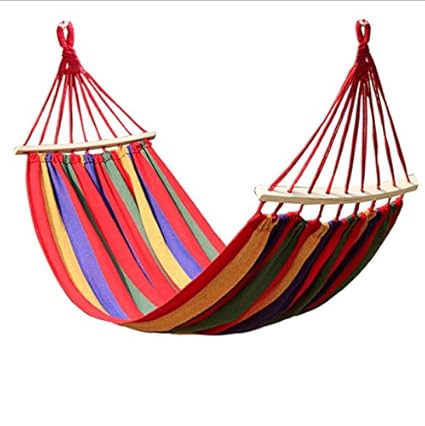 Canvas Double Spreader Bar Hammock Garden Camping Swing Hanging Bed