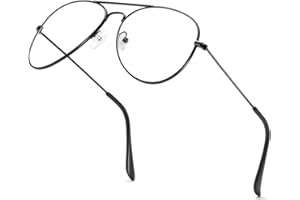 aisswzber Clear Aviator Glasses Lens Premium Classic Metal Frame Eyeglasses