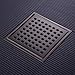 Orhemus Square Shower Floor Drain with Removable Cover Grid Grate 6 inch Long, SUS 304 Stainless Steel Brushed Bronze Finished
