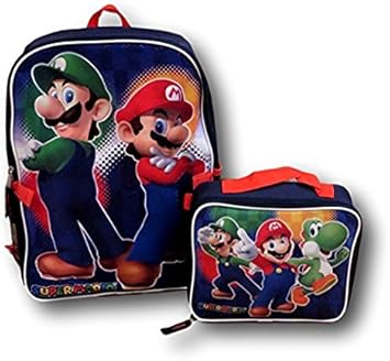 mario backpack with lunch bag
