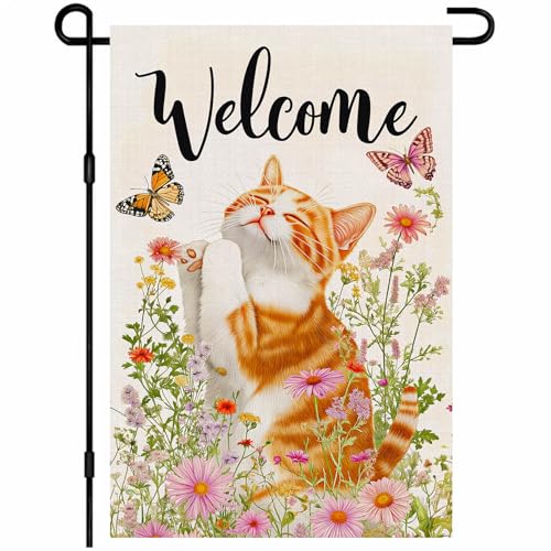 IVN Welcome Butterfly Garden Flag 12x18 Inch Double Sided at Amazon