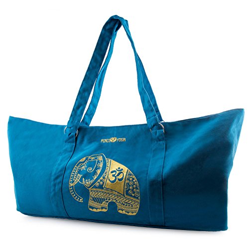 Large Yoga Mat Gym Exercise Carrier Tote Bag, Blue