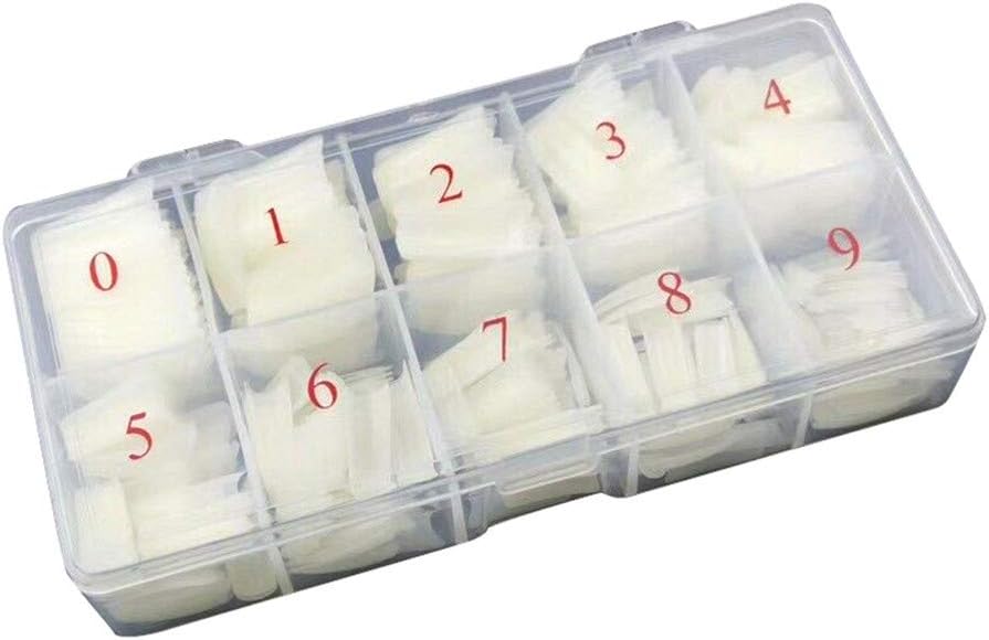 Ktyssp 500pcs Artificial Nails False Half Nail Art Tips Acrylic UV Gel Clear (C)