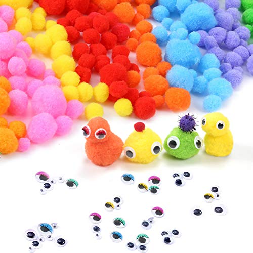 EpiqueOne 2100pc Art & Craft Supply Kit Large/Giant Pom Poms & Small
